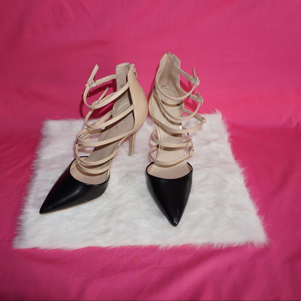 Pointed toe black & nude heel - Picture 5 of 7